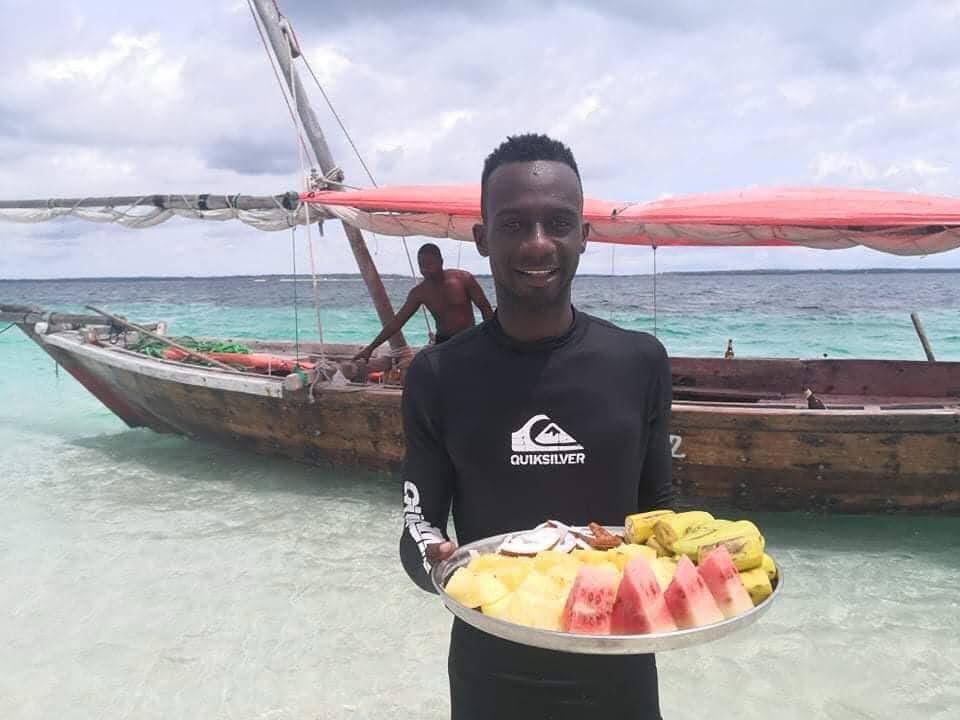 Fruit on a dhow at the sandbank off Jambiani
